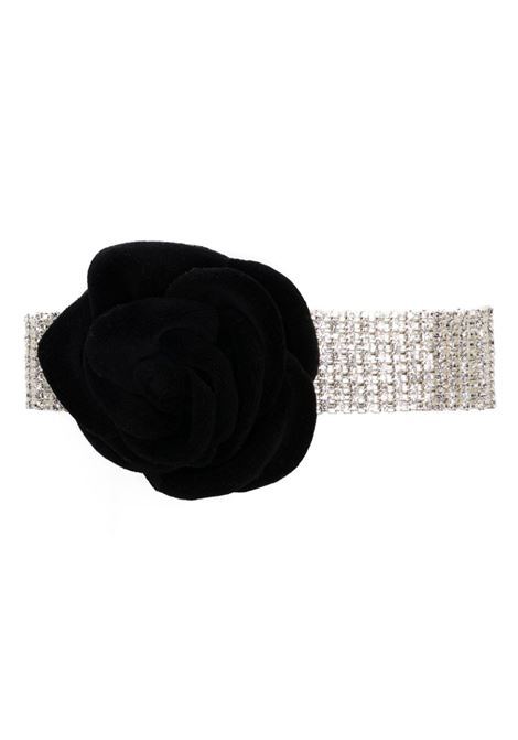 Choker con rosa in argento e nero Magda butrym - donna